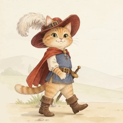 猫剣士の歩行ポーズ：踏み出す