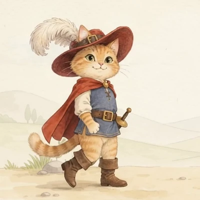 猫剣士の歩行ポーズ：蹴り出す
